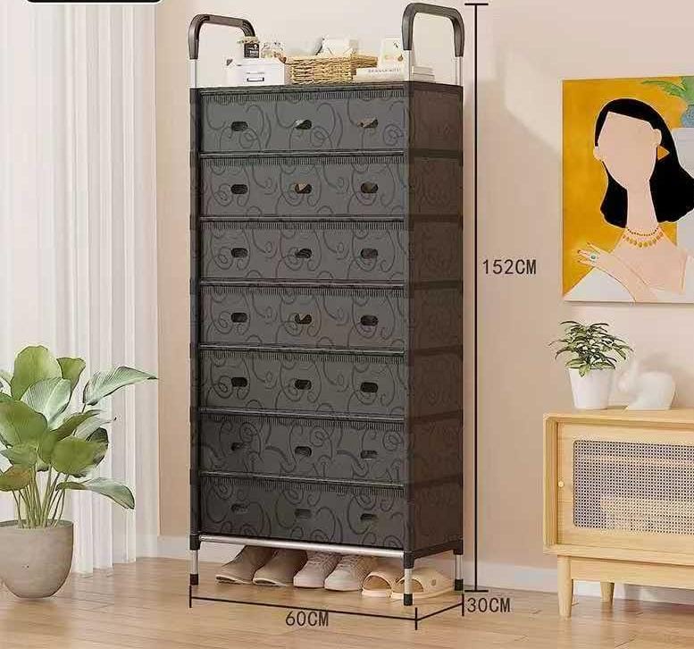 منظم الأحذية أسود 8 طبقات